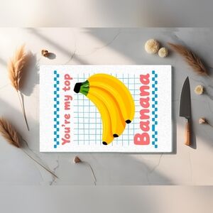 Banana Themed Cutting Board - 8 X 11 Glass